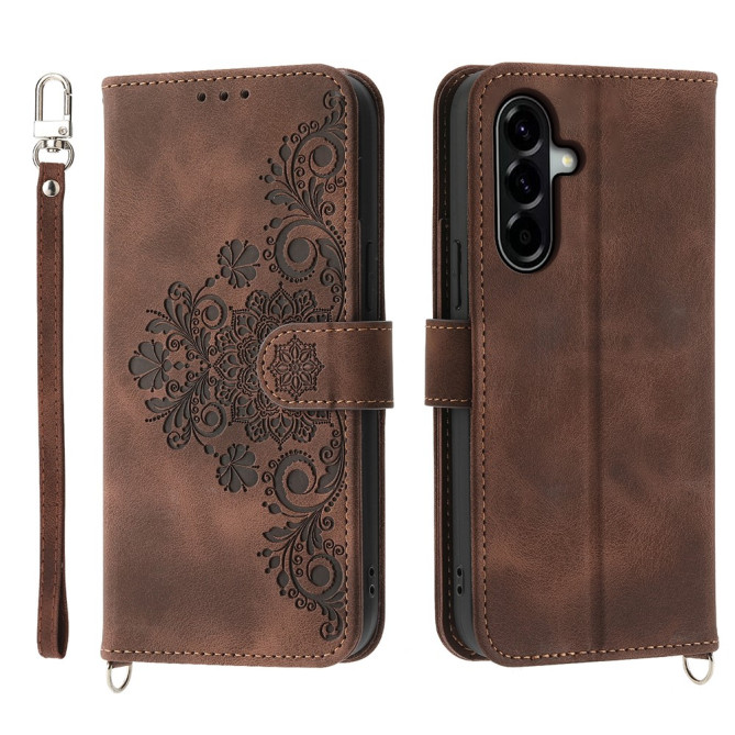 Housse Samsung Galaxy A37 Fleurs Portefeuille Dragonne ALBA