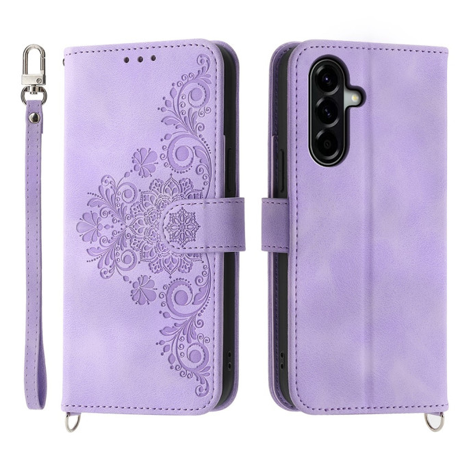 Housse Samsung Galaxy A37 Fleurs Portefeuille Dragonne ALBA