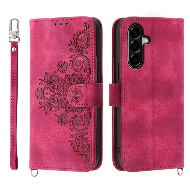 Housse Samsung Galaxy A37 Fleurs Portefeuille Dragonne ALBA