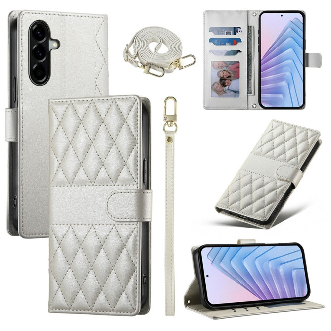 Housse Samsung Galaxy A37 Losange Portefeuille Support Dragonne ALBA