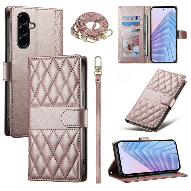 Housse Samsung Galaxy A37 Losange Portefeuille Support Dragonne ALBA