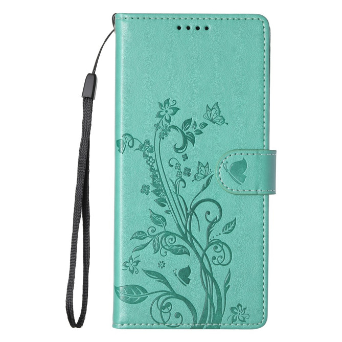 Housse Samsung Galaxy A37 Papillon Floral Portefeuille Dragonne ALBA
