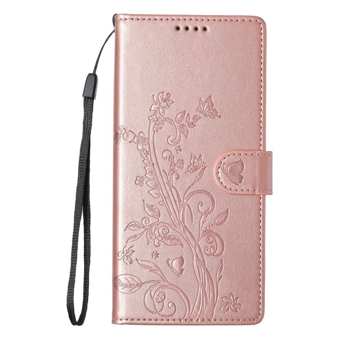 Housse Samsung Galaxy A37 Papillon Floral Portefeuille Dragonne ALBA
