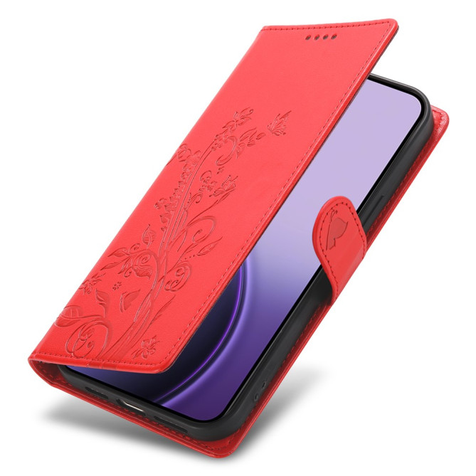 Housse Samsung Galaxy A37 Papillon Floral Portefeuille Dragonne ALBA