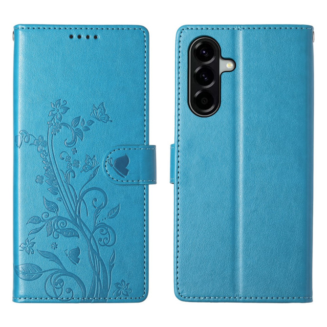 Housse Samsung Galaxy A37 Papillon Floral Portefeuille Dragonne ALBA