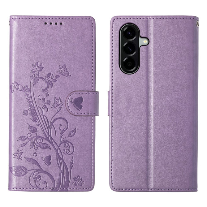 Housse Samsung Galaxy A37 Papillon Floral Portefeuille Dragonne ALBA