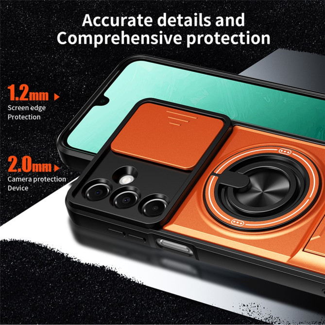 Coque Samsung Galaxy A37 TPU + PC Cache Caméra Anneau Support