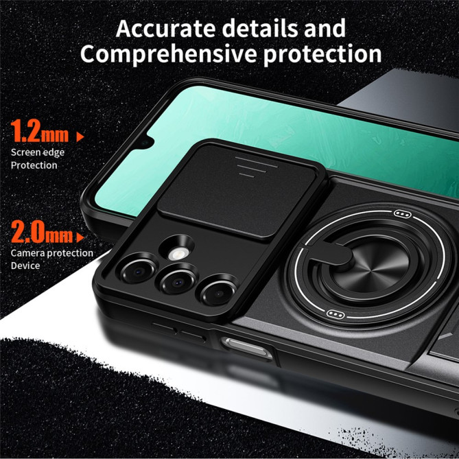 Coque Samsung Galaxy A37 TPU + PC Cache Caméra Anneau Support