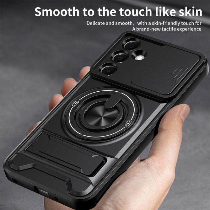 Coque Samsung Galaxy A37 TPU + PC Cache Caméra Anneau Support