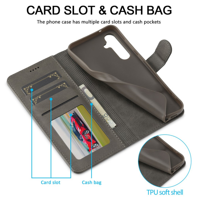 Housse Samsung Galaxy A37 LC.IMEEKE Portefeuille Veau