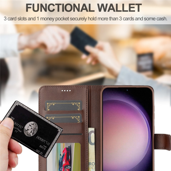 Housse Samsung Galaxy A37 LC.IMEEKE Portefeuille Veau
