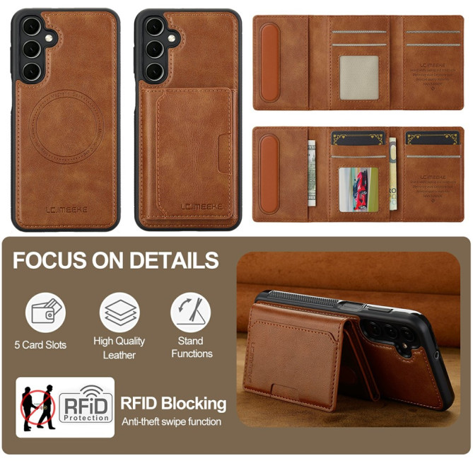 Coque Samsung Galaxy A37 LC.IMEEKE L5 Portefeuille Détachable