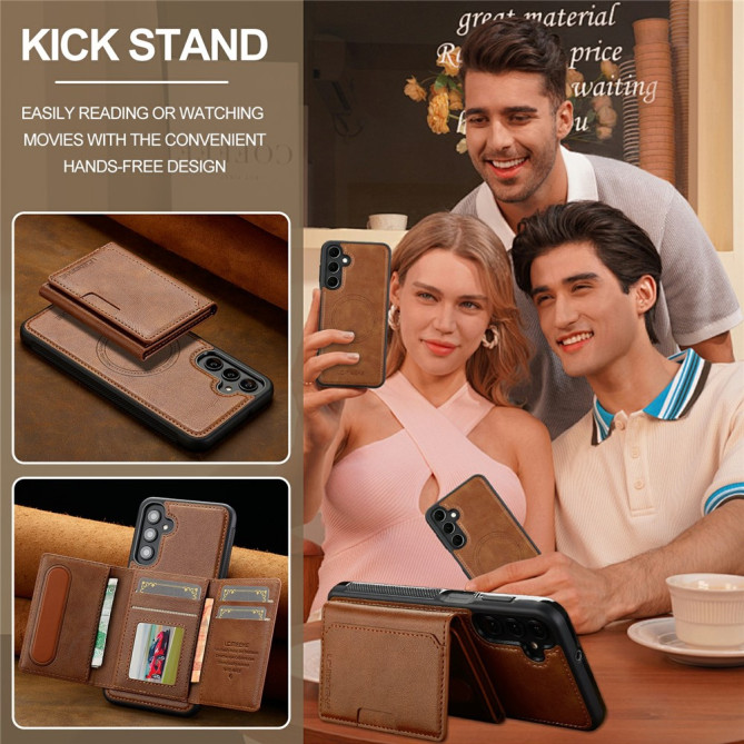 Coque Samsung Galaxy A37 LC.IMEEKE L5 Portefeuille Détachable