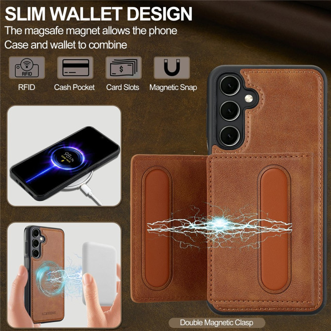 Coque Samsung Galaxy A37 LC.IMEEKE L5 Portefeuille Détachable