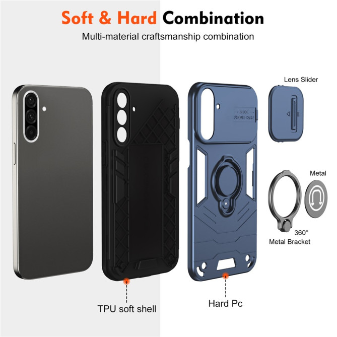 Coque Samsung Galaxy A37 TPU + PC Cache Caméra avec Support ALBA