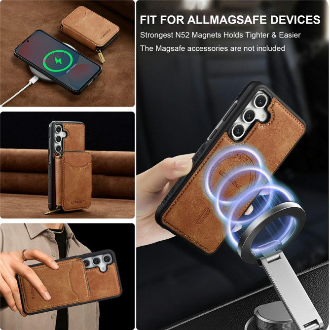 Housse Samsung Galaxy A37 LC.IMEEKE L6 Portefeuille Fermeture Éclair TPU + PC