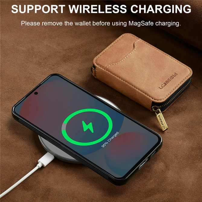 Housse Samsung Galaxy A37 LC.IMEEKE L6 Portefeuille Fermeture Éclair TPU + PC