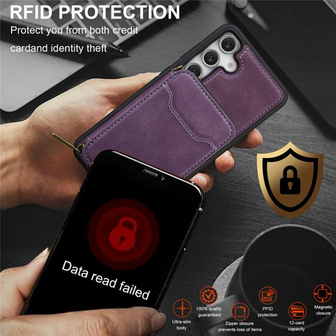 Housse Samsung Galaxy A37 LC.IMEEKE L6 Portefeuille Fermeture Éclair TPU + PC