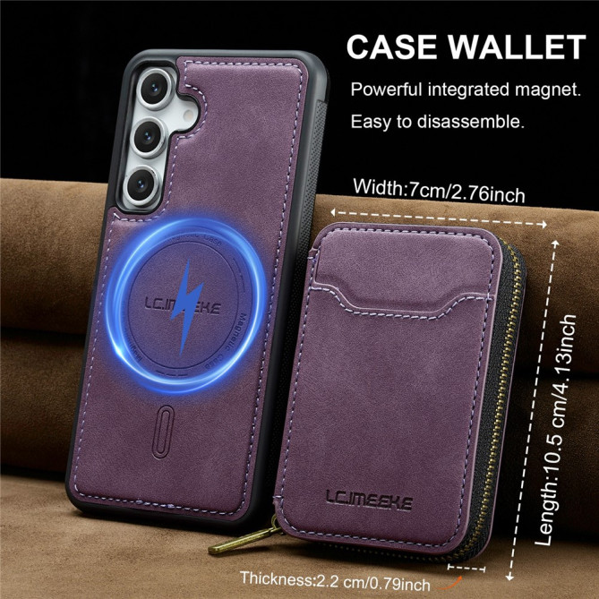 Housse Samsung Galaxy A37 LC.IMEEKE L6 Portefeuille Fermeture Éclair TPU + PC