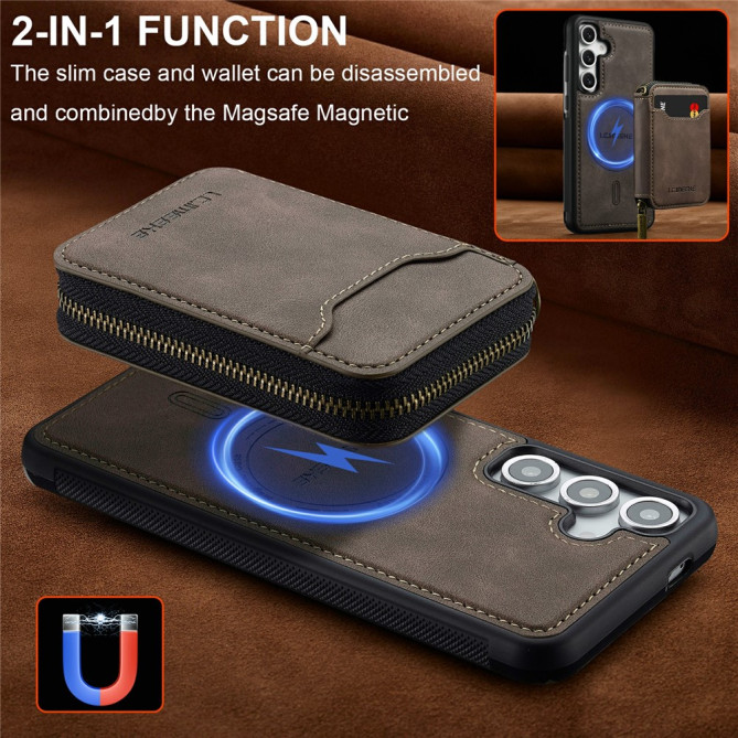 Housse Samsung Galaxy A37 LC.IMEEKE L6 Portefeuille Fermeture Éclair TPU + PC