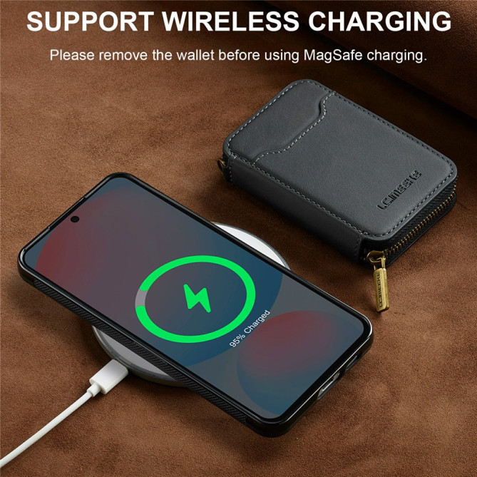 Housse Samsung Galaxy A37 LC.IMEEKE L6 Portefeuille Fermeture Éclair TPU + PC