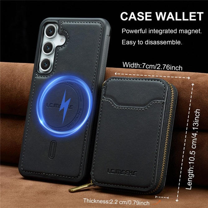 Housse Samsung Galaxy A37 LC.IMEEKE L6 Portefeuille Fermeture Éclair TPU + PC