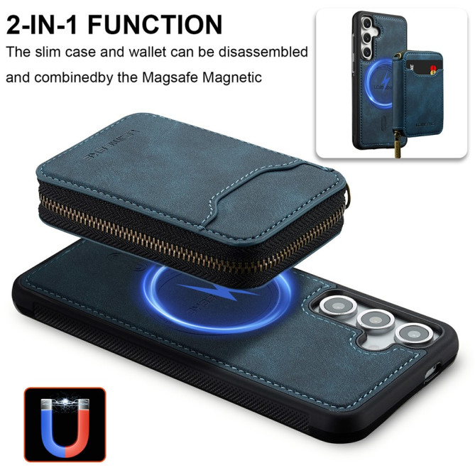 Housse Samsung Galaxy A37 LC.IMEEKE L6 Portefeuille Fermeture Éclair TPU + PC