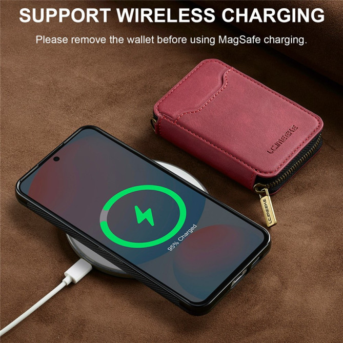 Housse Samsung Galaxy A37 LC.IMEEKE L6 Portefeuille Fermeture Éclair TPU + PC