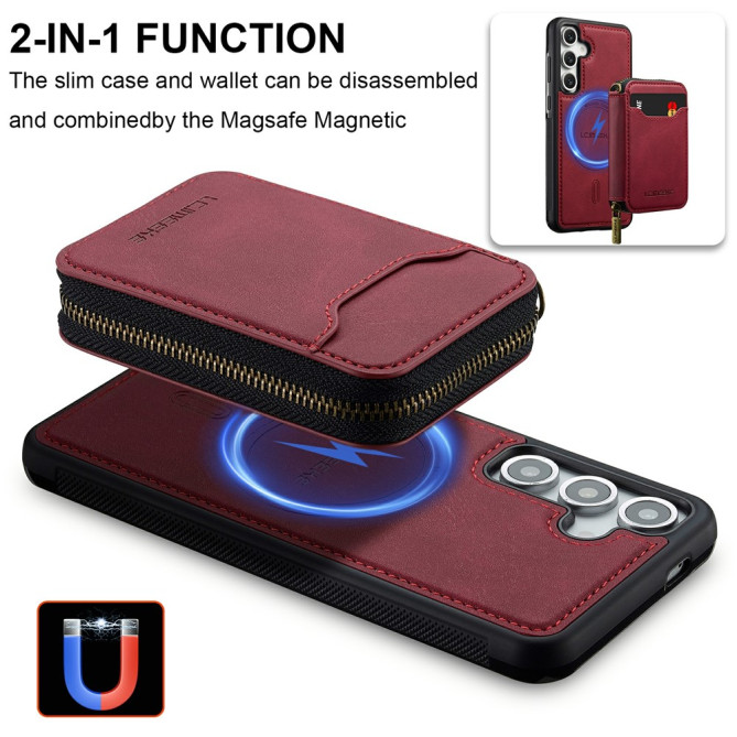 Housse Samsung Galaxy A37 LC.IMEEKE L6 Portefeuille Fermeture Éclair TPU + PC