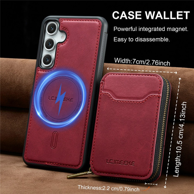 Housse Samsung Galaxy A37 LC.IMEEKE L6 Portefeuille Fermeture Éclair TPU + PC