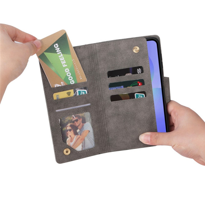 Housse Samsung Galaxy A37 Portefeuille Fermeture Éclair avec Dragonne