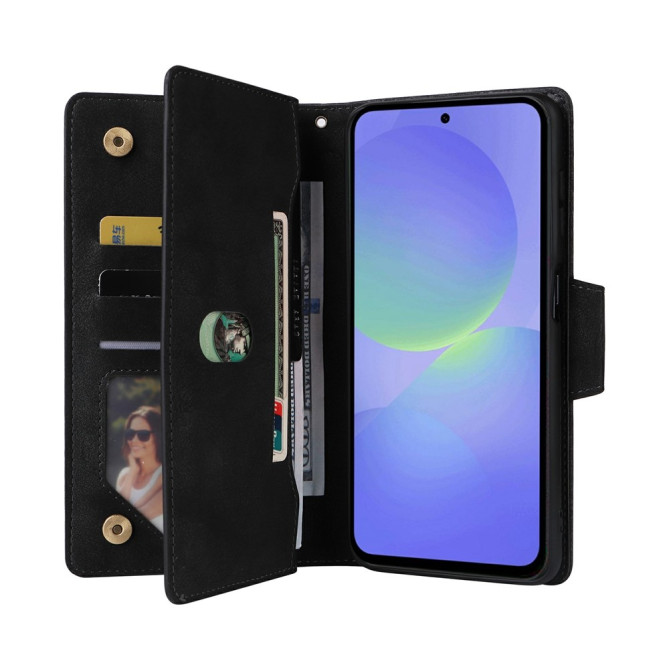 Housse Samsung Galaxy A37 Portefeuille Fermeture Éclair avec Dragonne