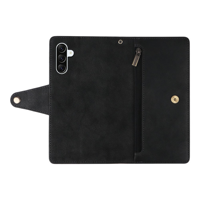 Housse Samsung Galaxy A37 Portefeuille Fermeture Éclair avec Dragonne