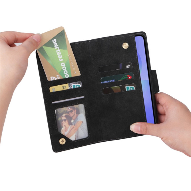 Housse Samsung Galaxy A37 Portefeuille Fermeture Éclair avec Dragonne