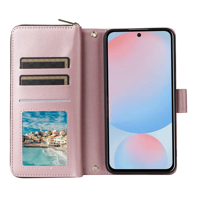 Housse Samsung Galaxy A37 Portefeuille Fermeture Éclair 9 Cartes BRIA