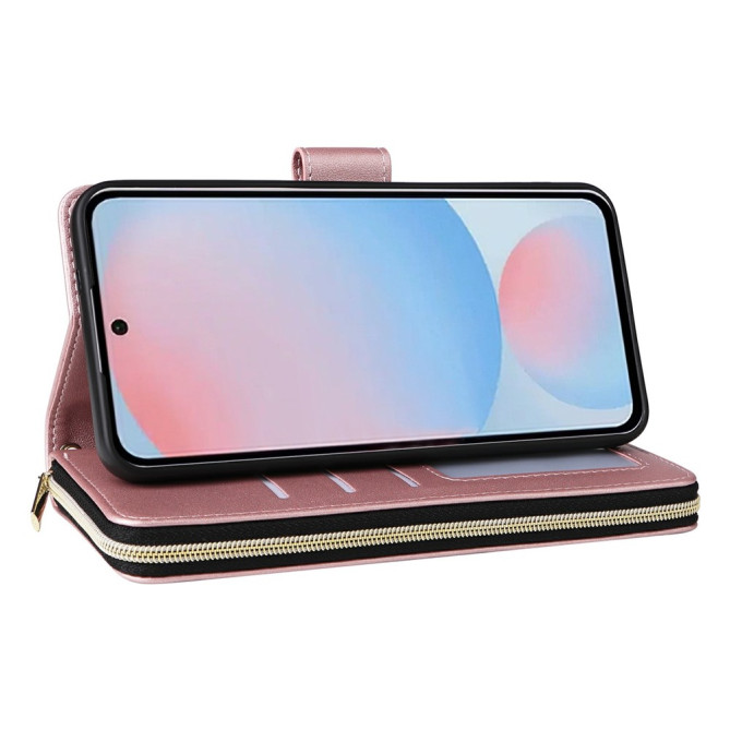 Housse Samsung Galaxy A37 Portefeuille Fermeture Éclair 9 Cartes BRIA