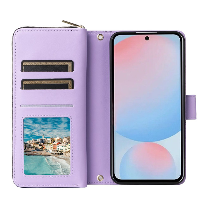 Housse Samsung Galaxy A37 Portefeuille Fermeture Éclair 9 Cartes BRIA