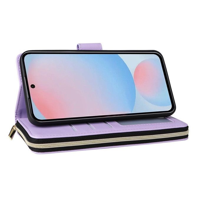 Housse Samsung Galaxy A37 Portefeuille Fermeture Éclair 9 Cartes BRIA