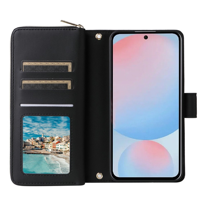 Housse Samsung Galaxy A37 Portefeuille Fermeture Éclair 9 Cartes BRIA