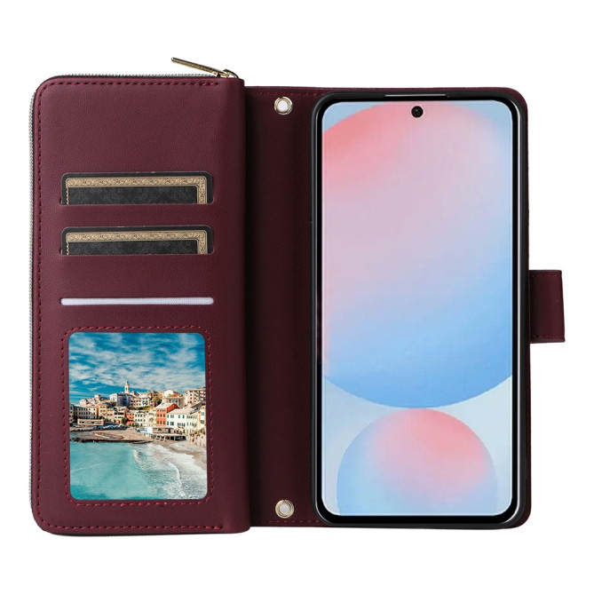 Housse Samsung Galaxy A37 Portefeuille Fermeture Éclair 9 Cartes BRIA