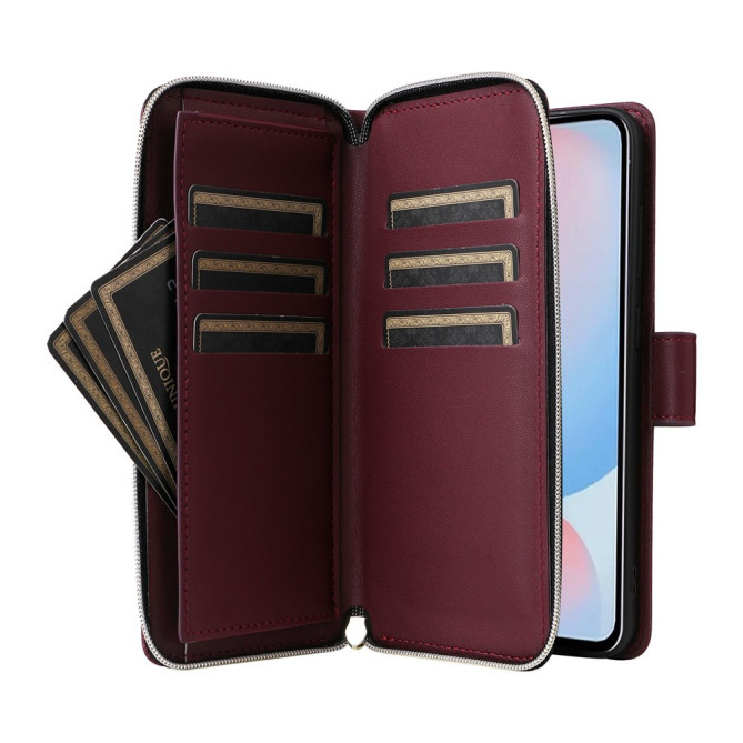 Housse Samsung Galaxy A37 Portefeuille Fermeture Éclair 9 Cartes BRIA