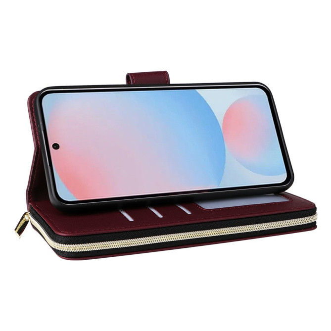 Housse Samsung Galaxy A37 Portefeuille Fermeture Éclair 9 Cartes BRIA