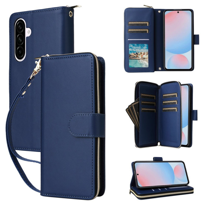 Housse Samsung Galaxy A37 Portefeuille Fermeture Éclair 9 Cartes BRIA