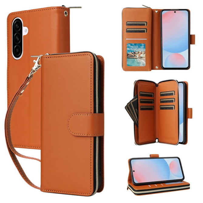 Housse Samsung Galaxy A37 Portefeuille Fermeture Éclair 9 Cartes BRIA