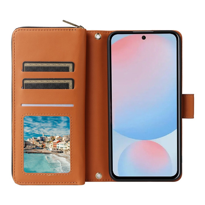 Housse Samsung Galaxy A37 Portefeuille Fermeture Éclair 9 Cartes BRIA