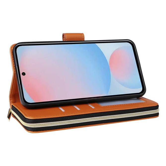 Housse Samsung Galaxy A37 Portefeuille Fermeture Éclair 9 Cartes BRIA