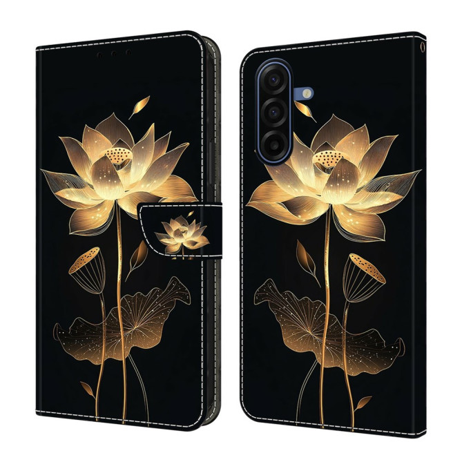 Housse Samsung Galaxy A37 Gold-Threaded Lotus Portefeuille Support