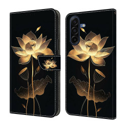 Housse Samsung Galaxy A37 Gold-Threaded Lotus Portefeuille Support