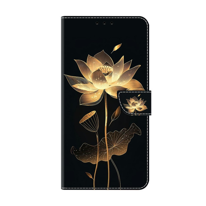 Housse Samsung Galaxy A37 Gold-Threaded Lotus Portefeuille Support