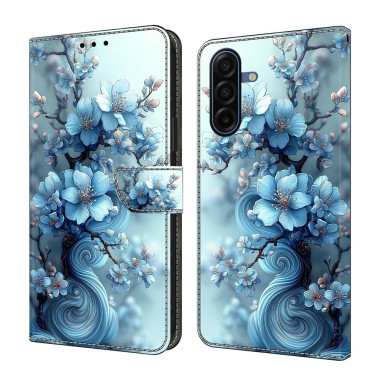 Housse Samsung Galaxy A37 Ice Blue Flower Portefeuille Support